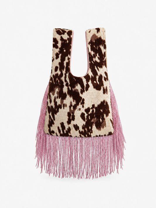 NUDO COW/PINK BEADED FRINGE