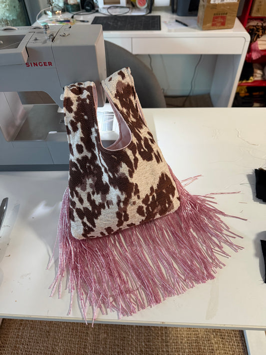 NUDO COW/PINK BEADED FRINGE